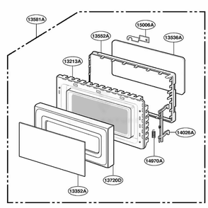 Part Location Diagram of 3352W1A080C LG WINDOW,SCREEN