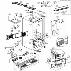 Case Parts Diagram and Parts List for LFXS28566D ASBCNA2 LG Refrigerator