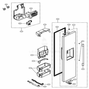 Freezer Door Part Diagram and Parts List for UPSXB2627S ASTCNA0 LG Refrigerator