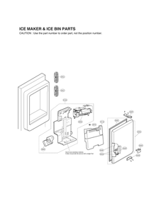 Ice Maker And Ice Bin Parts Diagram and Parts List for LMXC23796S 01 LG Refrigerator