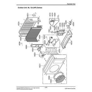 Section Diagram and Parts List for LSU092HE AWHBEUS LG Air Conditioner