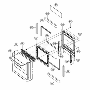Lower Door Parts Diagram and Parts List for LUTG4519SN ASTELGA LG Range