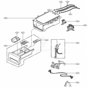 Dispenser Assembly Diagram and Parts List for WM3670HWA ABWETUS LG Washer