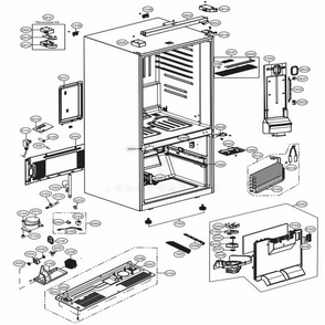 Case Parts Diagram and Parts List for 79043 ASTCSE2 LG Refrigerator