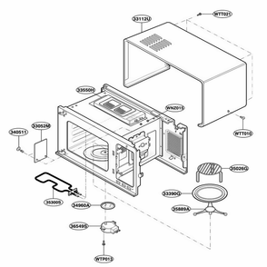 Oven Cavity Parts Diagram and Parts List for 3WG2532 HM1QBAL LG Range
