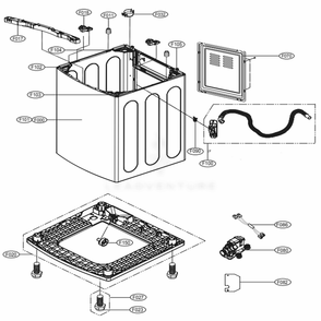 Outer Case Assembly Diagram and Parts List for WT4901CW ABWEEUS LG Washer