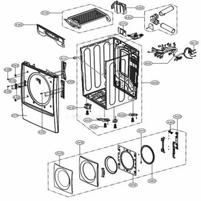 Cabinet And Door Assembly: Electric Type Diagram and Parts List for 81072 ABWESEU LG Dryer