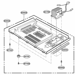 Base Plate Parts Diagram and Parts List for MT4110SKQ CWHEWRP LG Wall Oven