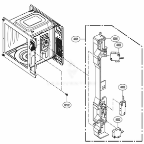 Latch Board Parts Diagram and Parts List for LMC2075BD CBDELNA LG Microwave