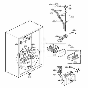 Ice And Water Part Diagram and Parts List for LRSC26915TT ATICLGA LG Refrigerator