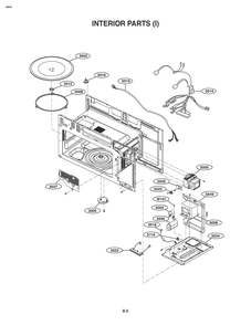 Interior Parts 1 Diagram and Parts List for MVEL2033D CBDELGA LG Microwave