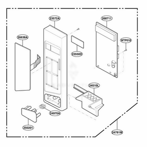 Control Panel Parts Diagram and Parts List for F1361E BKEAMA LG Range