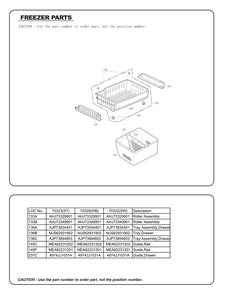 Freezer Parts Diagram and Parts List for GC-L258VQXD AWBCSE2 LG Refrigerator