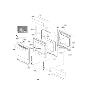 Door Diagram and Parts List for LRE3021ST 00 LG Range