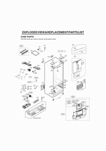 Case Parts Diagram and Parts List for GR-G27ANSNM ASTCNA2 LG Refrigerator