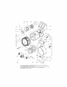 Drum And Tub Assembly Parts Diagram and Parts List for 79641372211  Kenmore Washer