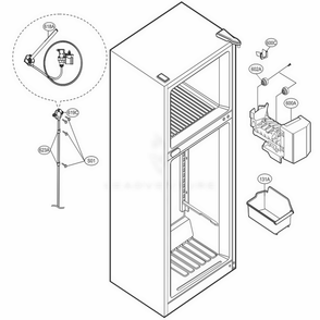 Ice Maker Parts Diagram and Parts List for 78039 AWBCSE7 LG Refrigerator