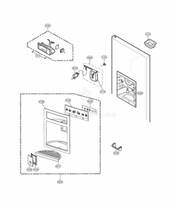 Dispenser Parts Diagram and Parts List for 58812 ASWCSER LG Refrigerator
