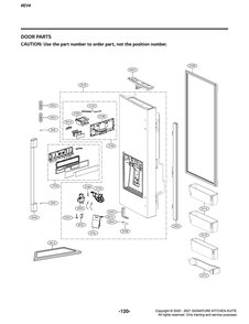 Door Parts 1 Diagram and Parts List for GR-J248FSYM ASTCNA0 LG Refrigerator