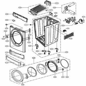 Cabinet And Door Assembly: Electric Type Diagram and Parts List for 81392 ABWESEU LG Dryer