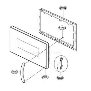 Door Parts Diagram and Parts List for SCA2001BSS ASTEGEU LG Range