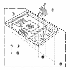 Base Plate Parts Diagram and Parts List for NNS723BL KBKEMAT LG Range