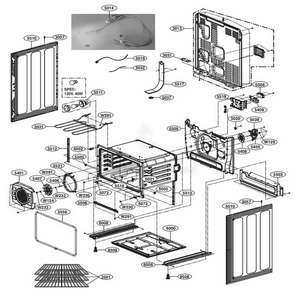 Lower Cavtiy Parts Diagram and Parts List for LDE4411ST ASTLLGA LG Range