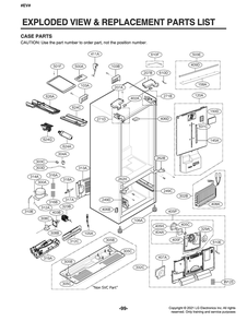Case Parts Diagram and Parts List for GR-L268NSSM ASTCNAB LG Refrigerator