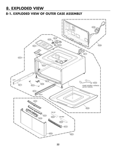 Outer Case Assembly Diagram and Parts List for WD300CL BPBEEUS LG Washer