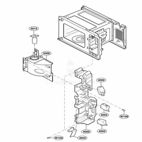 Latch Board Parts Diagram and Parts List for 63102 CWHESEA LG Range