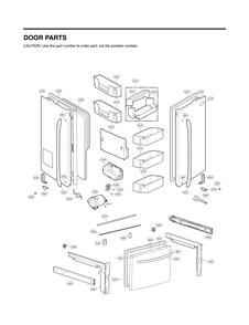 Door Parts Diagram and Parts List for GC-L288NSRP ASTCNA1 LG Refrigerator