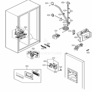 Ice And Water Parts Diagram and Parts List for 51814 ABICSE0 LG Refrigerator