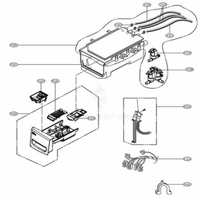 Dispenser Assembly Diagram and Parts List for WM3460CV ASSEUUS LG Washer