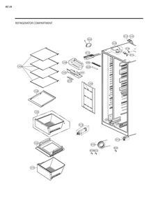 Refrigerator Compartment Diagram and Parts List for GM-X227NSTM ASTCNA6 LG Refrigerator