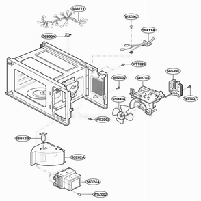Part Location Diagram of 6877W1A355A LG HARNESS,SINGLE
