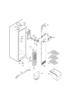Freezer Compartment Parts Diagram and Parts List for LSC23924ST 00 LG Refrigerator