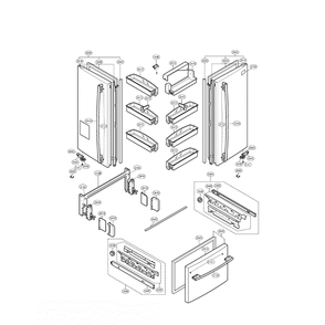 Doors Diagram and Parts List for LFD22860ST 00 LG Refrigerator
