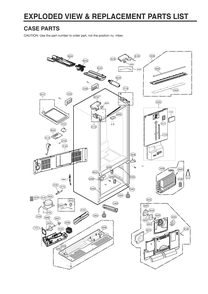 Case Parts Diagram and Parts List for GR-L28ANKJM ASBCSE0 LG Refrigerator