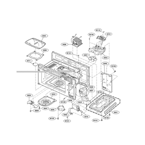 Interior 1 Diagram and Parts List for LMV2073BB 00 LG Microwave Oven Combo