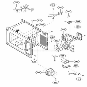 Interior Parts Diagram and Parts List for LCS2045WBK CSLELGA LG Range