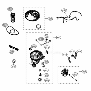 Sump Assembly Diagram and Parts List for LDT6809BD ABDESNA LG Dishwasher