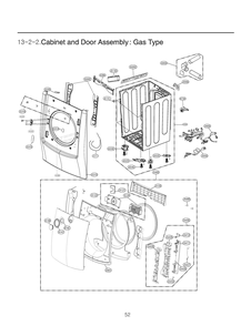 Cabinet And Door Assembly Diagram and Parts List for RN1376AS ABWEEUS LG Dryer