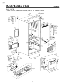 Case Parts Diagram and Parts List for GM-B248RQFM ASWCNA2 LG Refrigerator