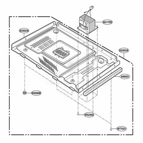 Base Plate Parts Diagram and Parts List for JES1656WH CWHEGEU LG Range