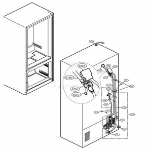 Valve And Water Tube Parts Diagram and Parts List for LFX29945ST ASTCNA2 LG Refrigerator