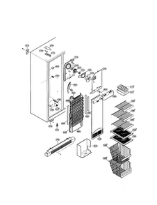 Freezer Shelves Diagram and Parts List for LRSPC2331BK  LG Refrigerator