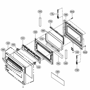 Upper Door Parts Diagram and Parts List for LDG4313BD ABDELGA LG Range