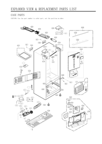 Case Parts Diagram and Parts List for GC-L268NKSM ASBCNA0 LG Refrigerator