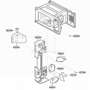 Suction Guide Parts Diagram and Parts List for MA825W CWHEGSE LG Wall Oven