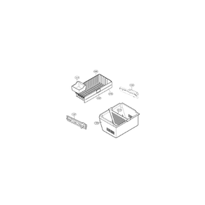 Freezer Diagram and Parts List for LDC22720TT 00 LG Refrigerator